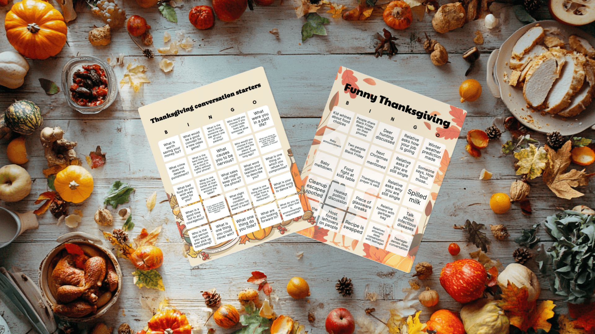 thanksgiving bingo cards