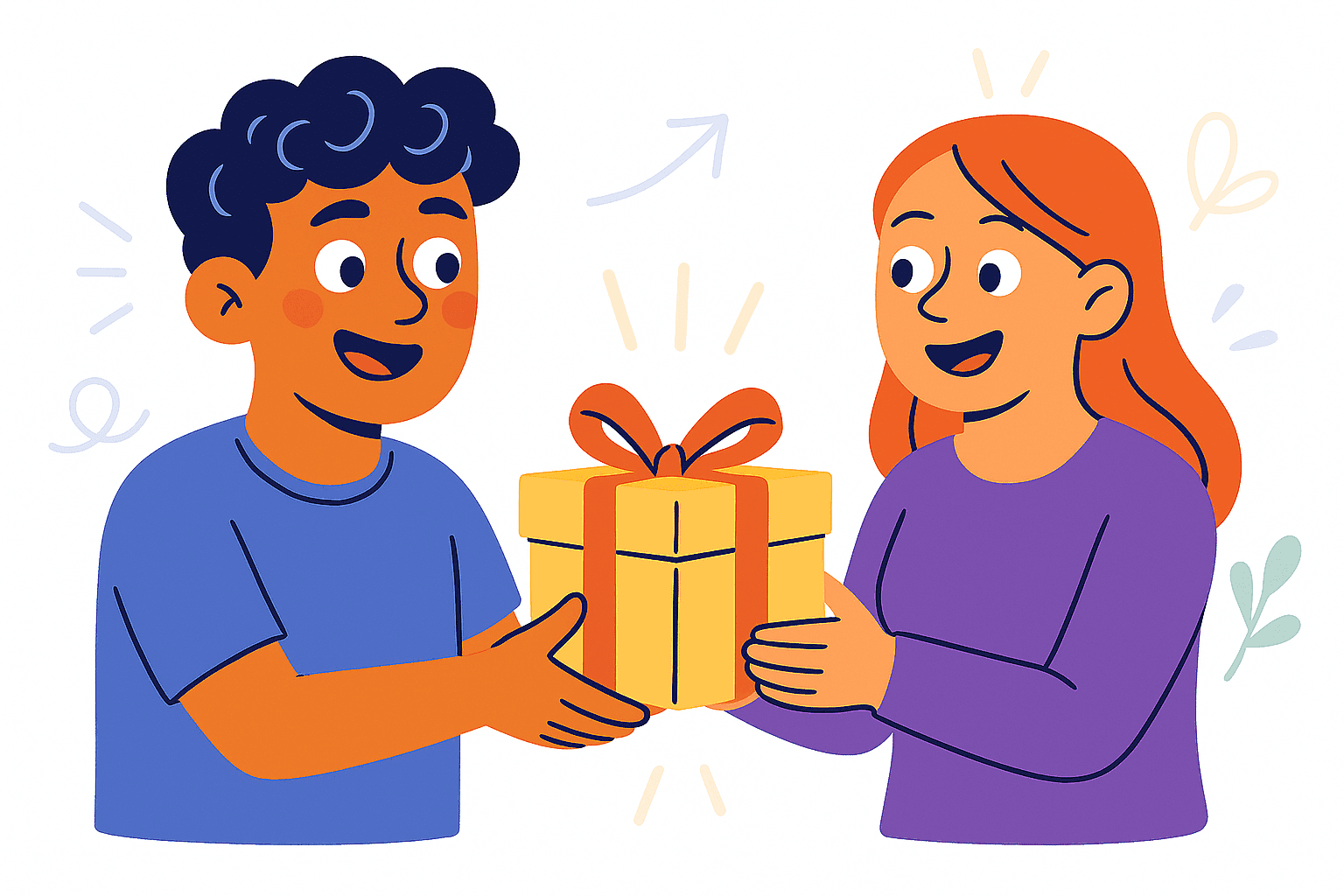 two characters and a gift